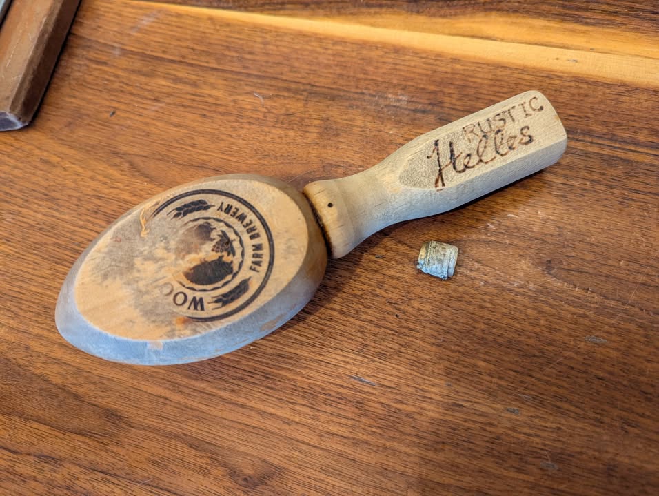 After 75,428 half-liter pours, the original Rustic Helles tap handle may have fi