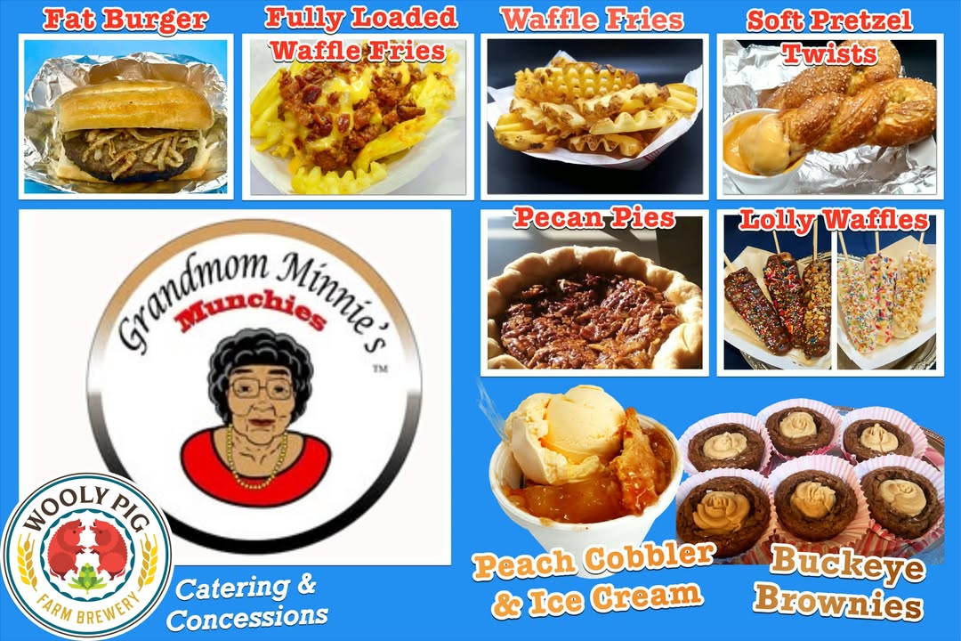 Yum, yum yum!  Grandmom Minnie's Munchies LLC. will be here this weekend with a 